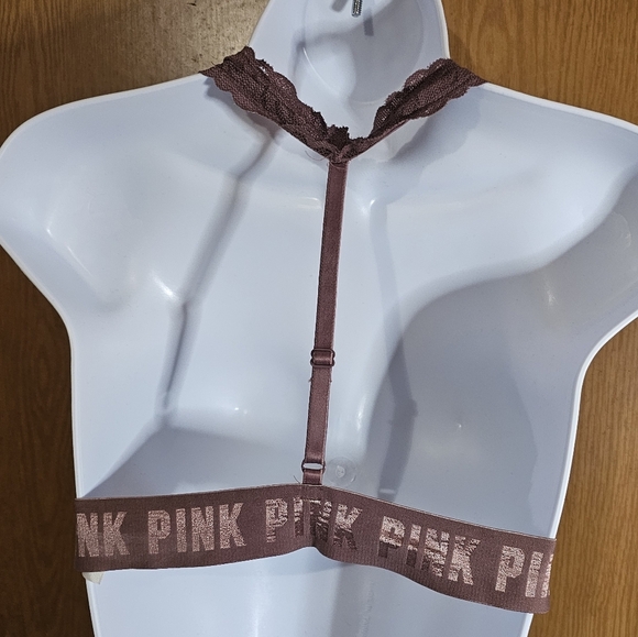 PINK Victoria's Secret Mauve Lace Halter Bralette - Picture 14 of 14